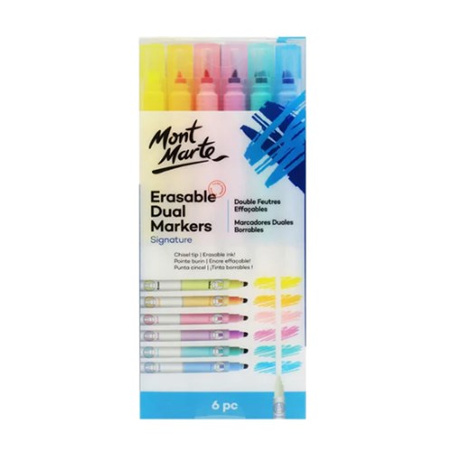 MONT MARTE ERASABLE DUAL END Markers 6pc